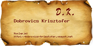 Dobrovics Krisztofer névjegykártya