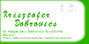 krisztofer dobrovics business card